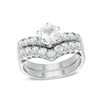 Thumbnail Image 1 of Previously Owned - 6.0mm Lab-Created White Sapphire Bridal Set in Sterling Silver
