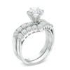 Thumbnail Image 2 of Previously Owned - 6.0mm Lab-Created White Sapphire Bridal Set in Sterling Silver