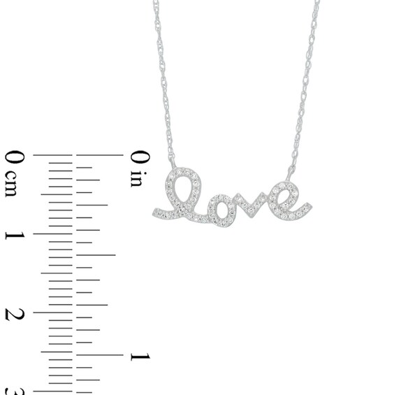 Previously Owned - 1/8 CT. T.w. Diamond "love" Necklace in 10K White Gold