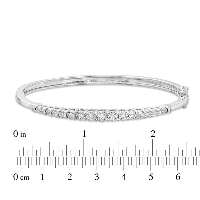 Main Image 2 of Previously Owned - 1/4 CT. T.W. Diamond Graduated Bangle in Sterling Silver