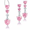 Thumbnail Image 1 of Previously Owned - Heart-Shaped Lab-Created Pink and White Sapphire Pendant and Earrings Set in Sterling Silver