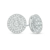 Thumbnail Image 1 of Previously Owned - 1 CT. T.W. Diamond Cluster Frame Stud Earrings in 10K White Gold