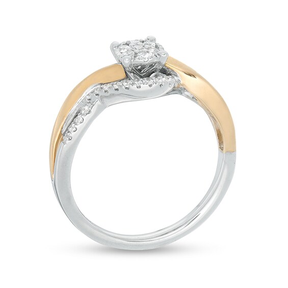 Previously Owned - 1/4 CT. T.w. Composite Diamond Bypass Promise Ring in 10K Two-Tone Gold