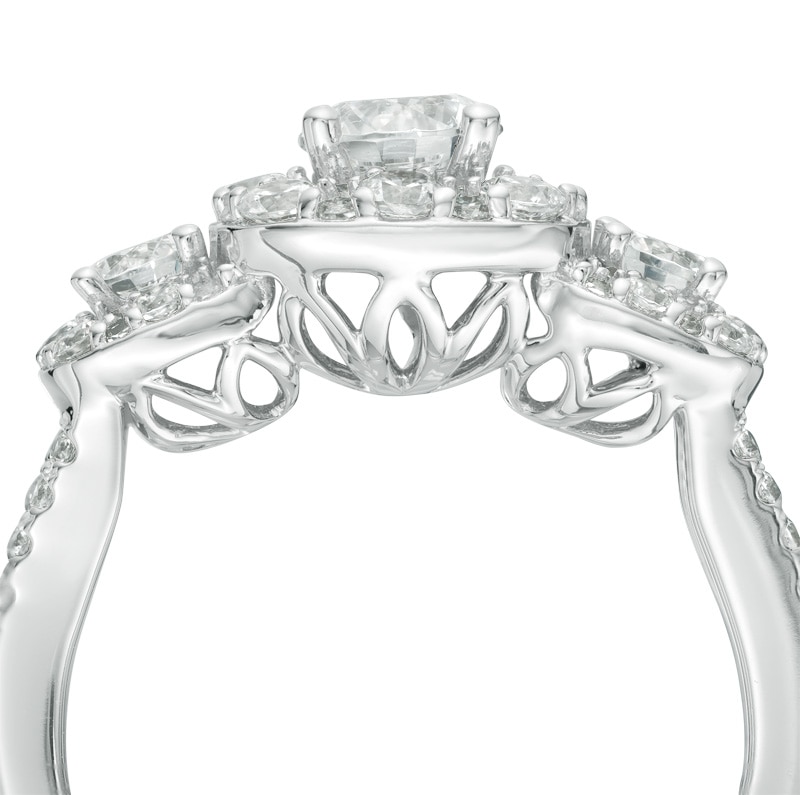 Main Image 3 of Previously Owned - Love's Destiny by Zales 1-5/8 CT. T.W. Diamond Three Stone Engagement Ring in 14K White Gold