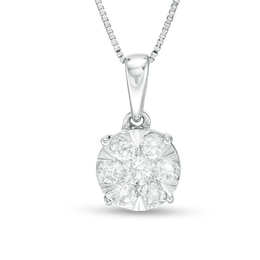 Previously Owned - 1/2 CT. T.W. Diamond Frame Pendant in 10K White Gold