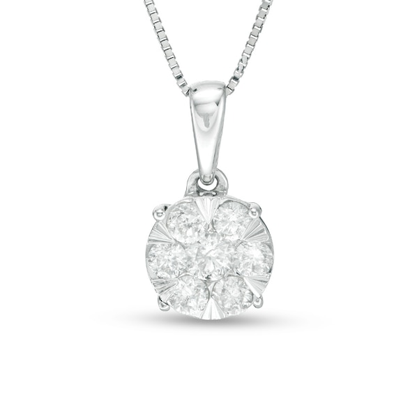 Previously Owned - 1/2 CT. T.w. Diamond Frame Pendant in 10K White Gold