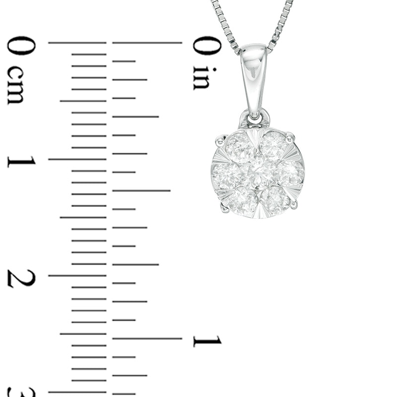 Main Image 2 of Previously Owned - 1/2 CT. T.W. Diamond Frame Pendant in 10K White Gold
