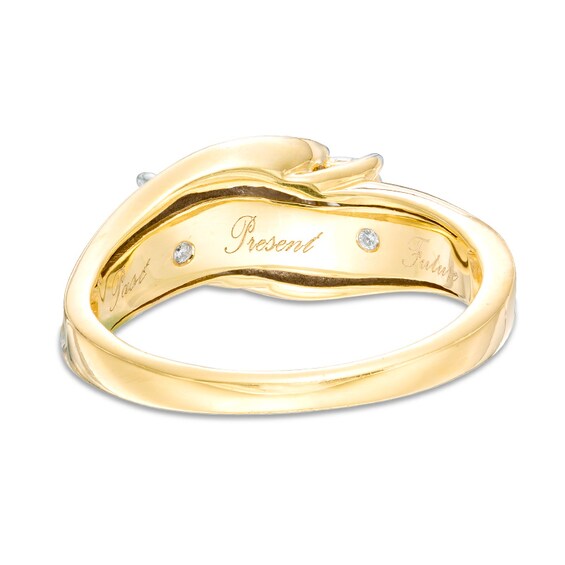 Previously Owned - 1/4 CT. T.w. Diamond Past Present Future® Bypass Engagement Ring in 10K Gold