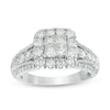 Thumbnail Image 1 of Previously Owned - 1-1/3 CT. T.W. Quad Princess-Cut Diamond Frame Vintage-Style Engagement Ring in 14K White Gold