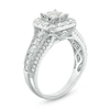 Thumbnail Image 2 of Previously Owned - 1-1/3 CT. T.W. Quad Princess-Cut Diamond Frame Vintage-Style Engagement Ring in 14K White Gold