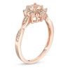 Thumbnail Image 2 of Previously Owned - 5.0mm Morganite and 1/10 CT. T.W. Diamond Ring in Sterling Silver with 14K Rose Gold Plate