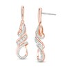 Thumbnail Image 1 of Previously Owned - 1/4 CT. T.W. Diamond Twist Flame Drop Earrings in 10K Rose Gold