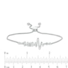 Thumbnail Image 2 of Previously Owned - Diamond Accent "MOM" Heartbeat Bolo Bracelet in Sterling Silver - 9.5"