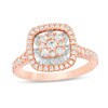 Thumbnail Image 1 of Previously Owned - 3/4 CT. T.W. Composite Diamond Flower Cushion Frame Ring in 10K Rose Gold