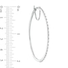 Thumbnail Image 2 of Previously Owned - 1/2 CT. T.W. Baguette and Round Diamond Alternating Hoop Earrings in 10K White Gold
