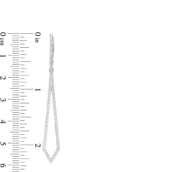 Previously Owned - 5/8 CT. T.w. Diamond Elongated Kite-Shaped Drop Earrings in Sterling Silver