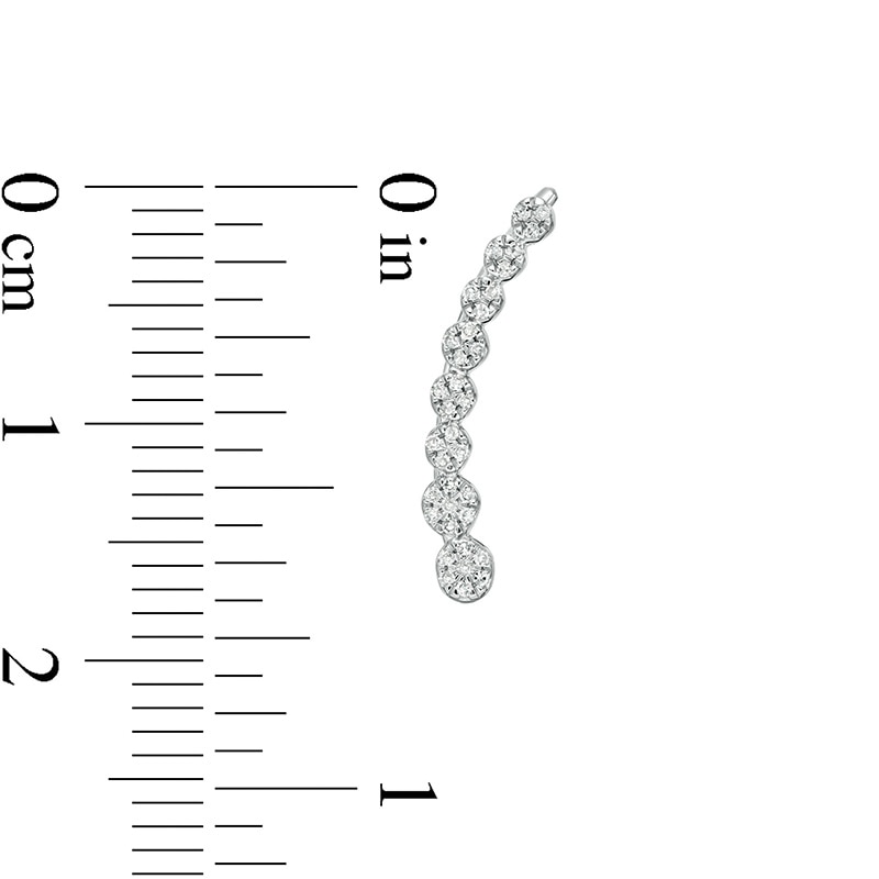 Main Image 3 of Previously Owned - 1/6 CT. T.W. Journey Composite Diamond Crawler Earrings in 10K White Gold