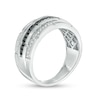 Thumbnail Image 3 of Previously Owned - 1/3 CT. T. W. Enhanced Black and White Diamond Multi-Row Ring in Sterling Silver