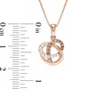 Thumbnail Image 3 of Previously Owned - 1/5 CT. T.W. Champagne and White Diamond Orbit Pendant in 10K Rose Gold