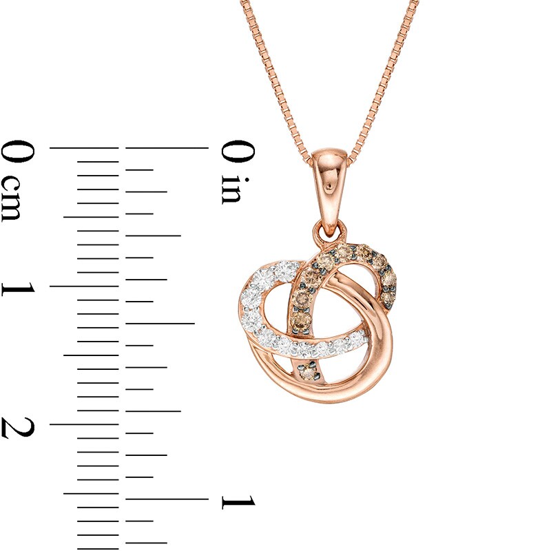 Main Image 3 of Previously Owned - 1/5 CT. T.W. Champagne and White Diamond Orbit Pendant in 10K Rose Gold