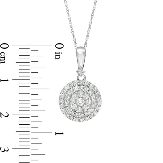 Previously Owned - 1/2 CT. T.w. Composite Diamond Double Frame Pendant in 10K White Gold