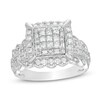 Thumbnail Image 1 of Previously Owned - 1 CT. T.W. Composite Diamond Cushion Frame Vintage-Style Engagement Ring in 10K White Gold