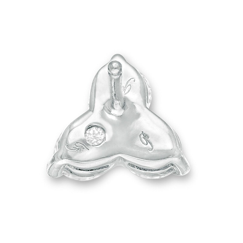 Main Image 2 of Previously Owned - 1/2 CT. T.W. Diamond Past Present Future® Stud Earrings in 10K White Gold