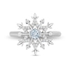 Thumbnail Image 3 of Previously Owned - Enchanted Disney Elsa Aquamarine and 1/8 CT. T.W. Diamond Snowflake Ring in Sterling Silver