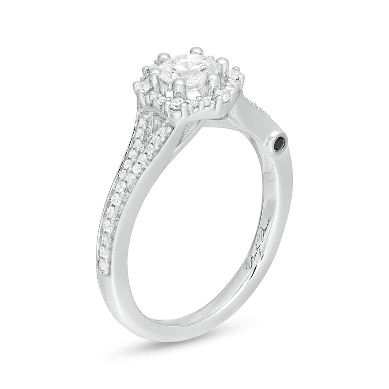 Main Image 2 of Previously Owned - Marilyn Monroe™ Collection 3/4 CT. T.W. Diamond Hexagonal Frame Engagement Ring in 14K White Gold