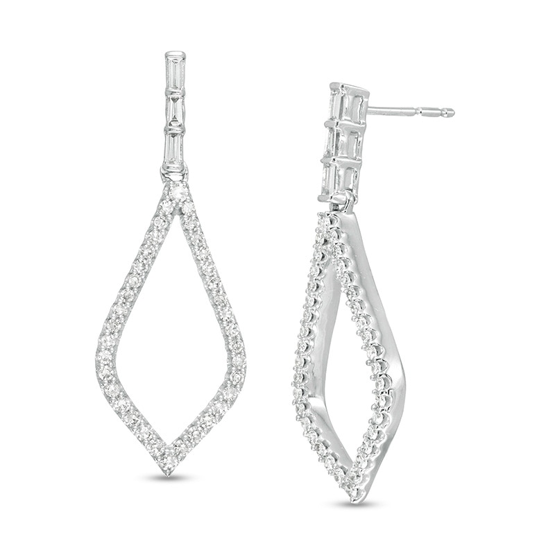 Main Image 1 of Previously Owned - Marilyn Monroe™ Collection 3/8 CT. T.W. Diamond Teardrop Earrings in 10K White Gold