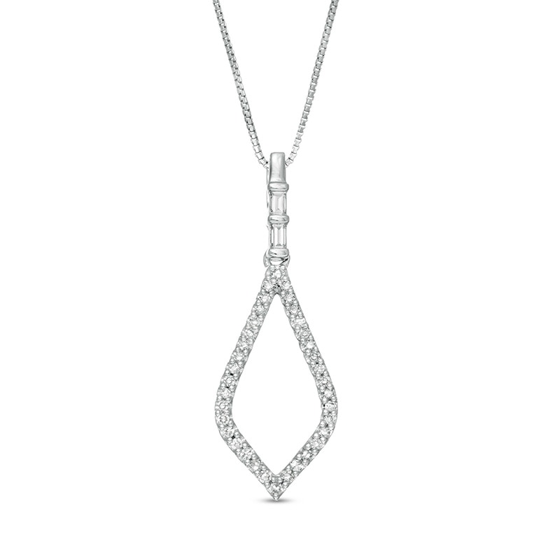 Main Image 1 of Previously Owned - Marilyn Monroe™ Collection 1/5 CT. T.W. Diamond Teardrop Pendant in 10K White Gold