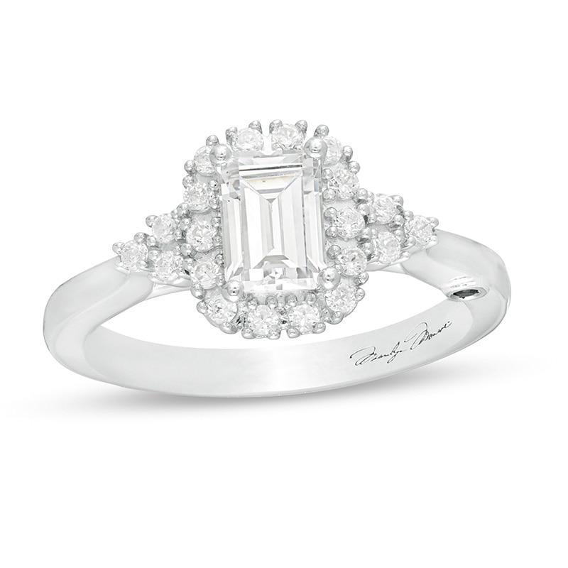 Main Image 1 of Previously Owned - Marilyn Monroe™ Collection 1 CT. T.W. Emerald-Cut Diamond Engagement Ring in 14K White Gold