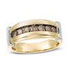Thumbnail Image 1 of Previously Owned - 1/2 CT. T.W. Champagne Diamond Seven Stone Collar Ring in 10K Two-Tone Gold