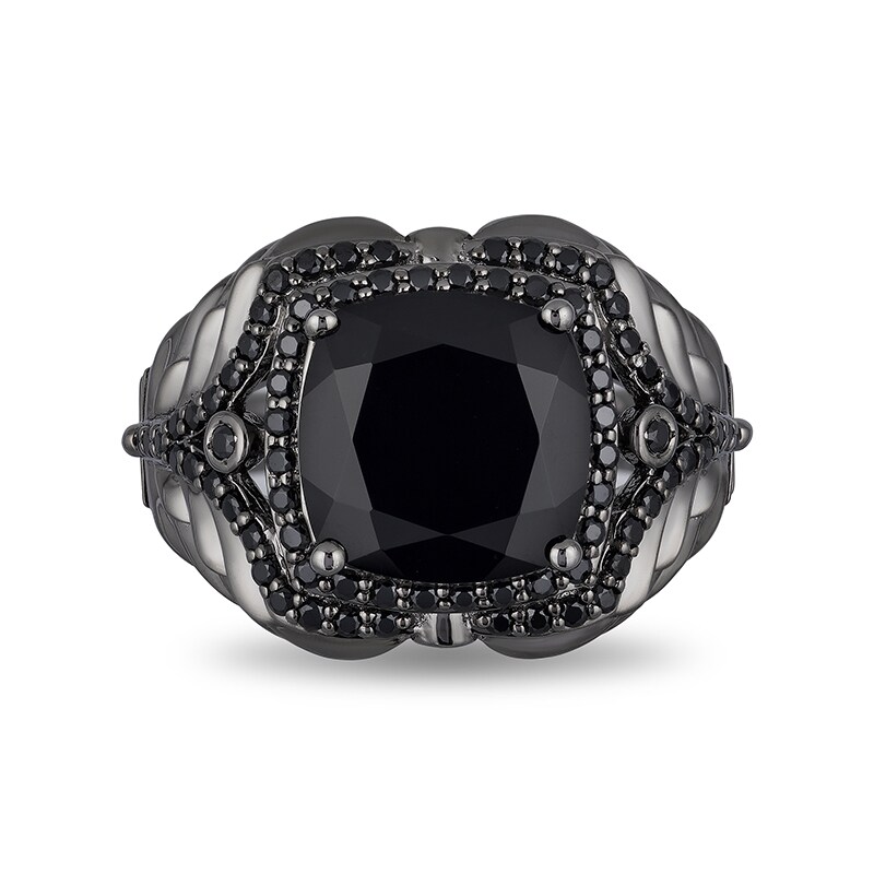 Main Image 3 of Previously Owned - Enchanted Disney Villains Maleficent Onyx and 1/2 CT. T.W. Black Diamond Ring