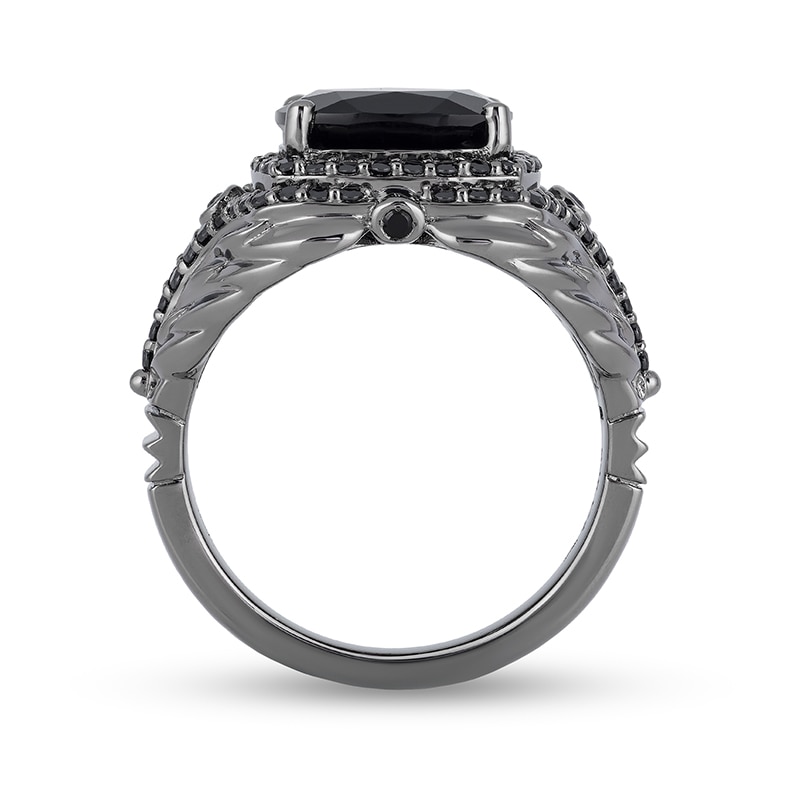 Main Image 4 of Previously Owned - Enchanted Disney Villains Maleficent Onyx and 1/2 CT. T.W. Black Diamond Ring