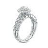 Thumbnail Image 2 of Previously Owned - 3/4 CT. T.W. Oval Diamond Double Frame Twist Vintage-Style Bridal Set in 14K White Gold