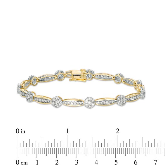 Previously Owned - 3 CT. T.w. Composite Diamond Link Bracelet in 10K Gold - 7.25"