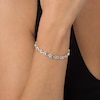 Thumbnail Image 2 of Previously Owned - 1/10 CT. T.W. Diamond Open Flame Link Bracelet in Sterling Silver - 7.25"
