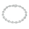 Thumbnail Image 4 of Previously Owned - 1/10 CT. T.W. Diamond Open Flame Link Bracelet in Sterling Silver - 7.25"