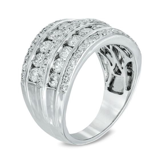 Previously Owned - 2 CT. T.w. Diamond Multi-Row Band in 14K White Gold