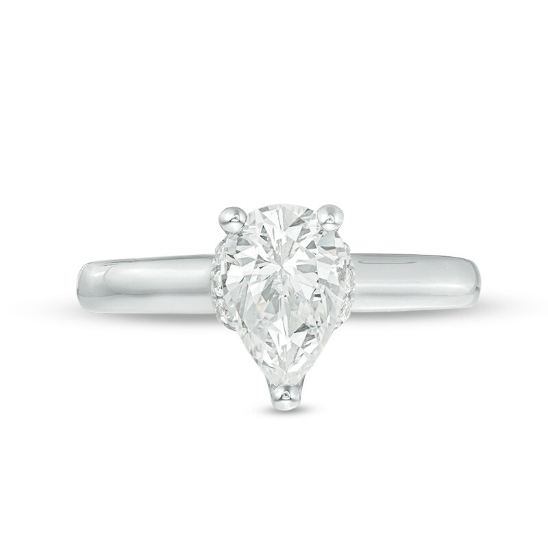 Main Image 3 of Previously Owned - Vera Wang Love Collection 1-1/8 CT. T.W. Pear-Shaped Diamond Engagement Ring in 14K White Gold