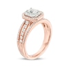 Thumbnail Image 2 of Previously Owned - Celebration Ideal 1 CT. T.W. Emerald-Cut Diamond Frame Engagement Ring in 14K Two-Tone Gold