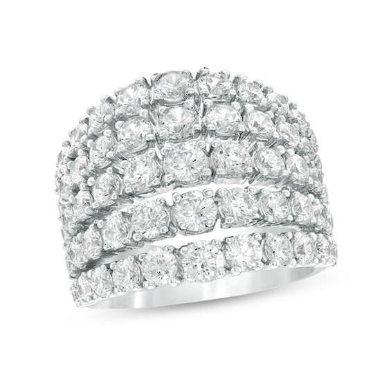 Previously Owned - 4 CT. T.w. Diamond Graduated Five Row Ring in 10K White Gold