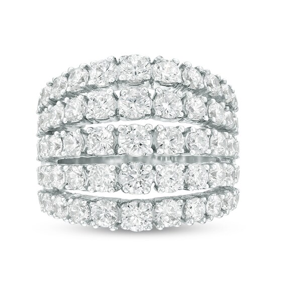 Previously Owned - 4 CT. T.w. Diamond Graduated Five Row Ring in 10K White Gold