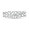 Thumbnail Image 4 of Previously Owned - 1/15 CT. T.W. Diamond Scallop Vintage-Style Anniversary Ring in 10K White Gold