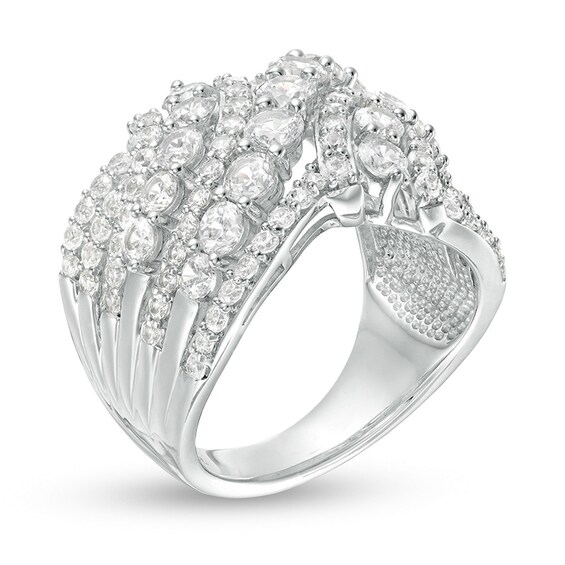 Previously Owned - 3 CT. T.w. Diamond Bypass Multi-Row Ring in 10K White Gold