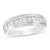 Thumbnail Image 0 of Previously Owned - Men's 1/2 CT. T.W. Diamond Wedding Band in 10K White Gold