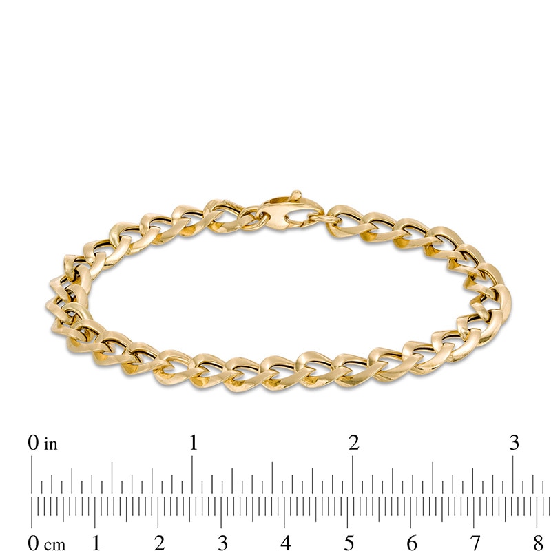 Main Image 3 of Previously Owned - Made in Italy 070 Gauge Curb Chain Bracelet in Hollow 14K Gold - 7.5"
