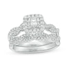 Thumbnail Image 1 of Previously Owned - 5/8 CT. T.W. Princess-Cut Diamond Frame Twist Bridal Set in 10K White Gold