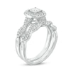 Thumbnail Image 2 of Previously Owned - 5/8 CT. T.W. Princess-Cut Diamond Frame Twist Bridal Set in 10K White Gold